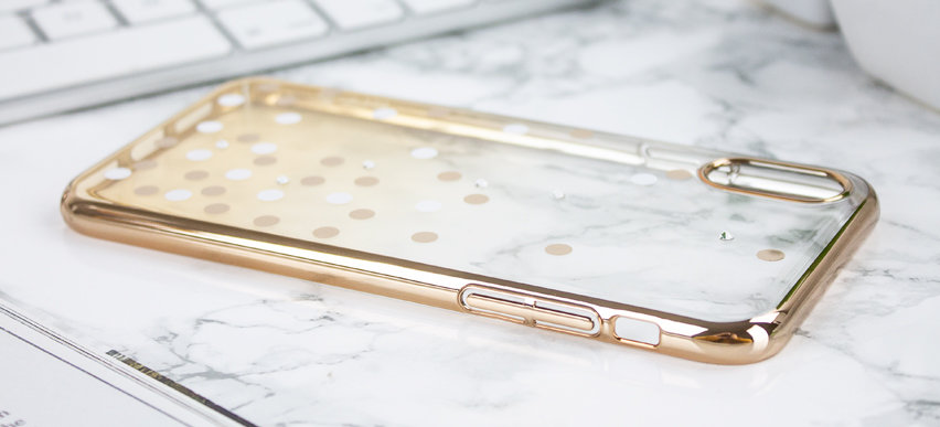 Unique Polka 360 Case iPhone XS Max Case - Gold / Clear