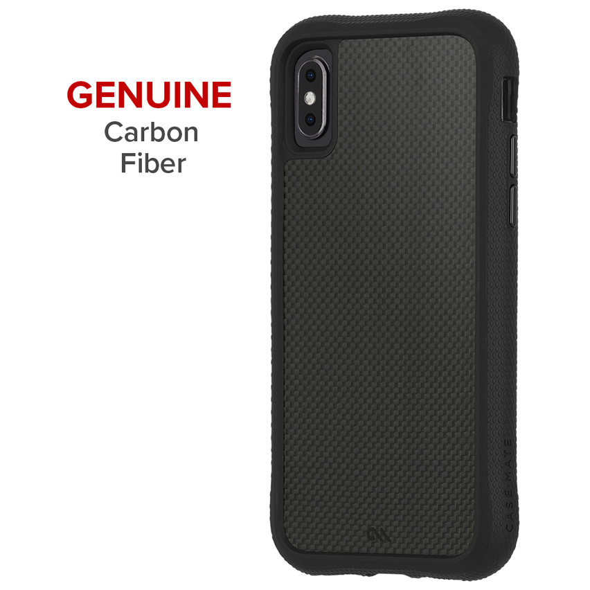 Coque iPhone XS Max Case-Mate en fibre de carbone véritable – Noir