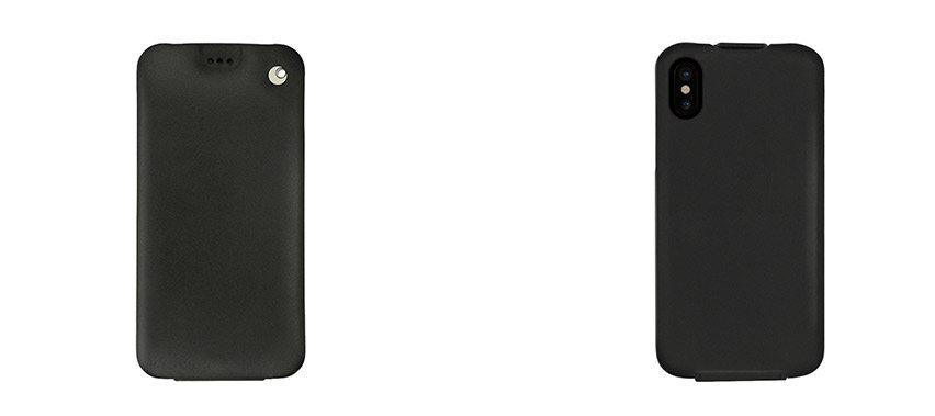 Noreve Tradition iPhone XS Max Premium Leather Flip Case - Black