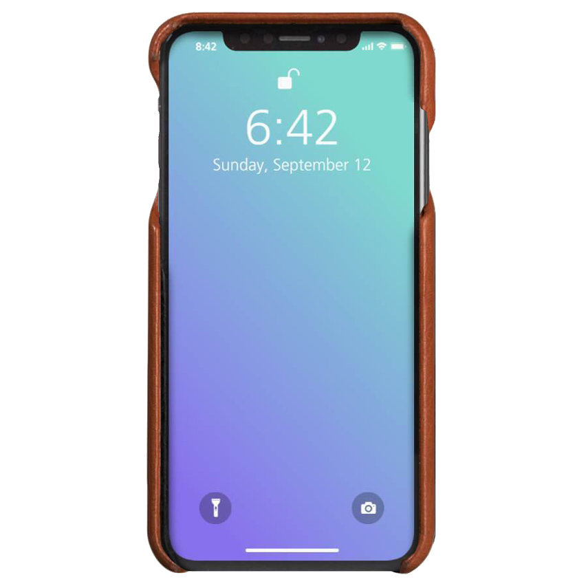Vaja Grip iPhone XS Max Premium Leather Case - Tan