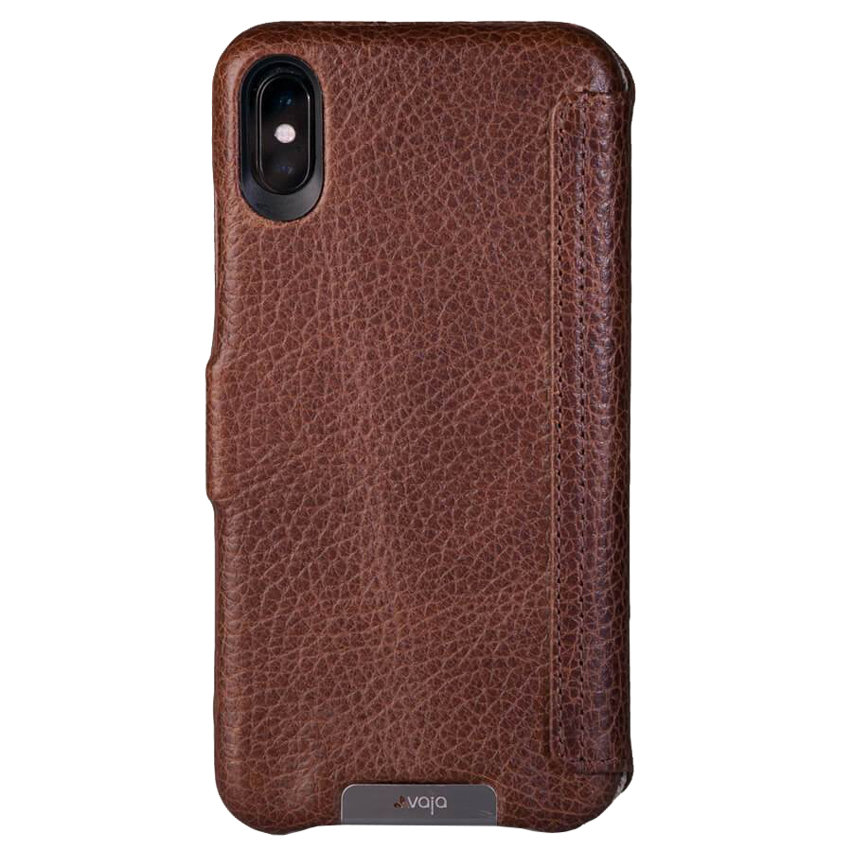 Vaja Wallet Agenda iPhone XS Max Premium Leather Case - Tan