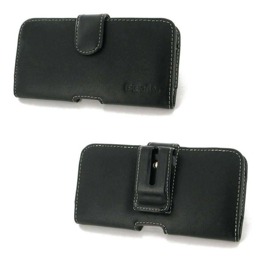Housse iPhone XS PDair horizontale en cuir véritable – Noir