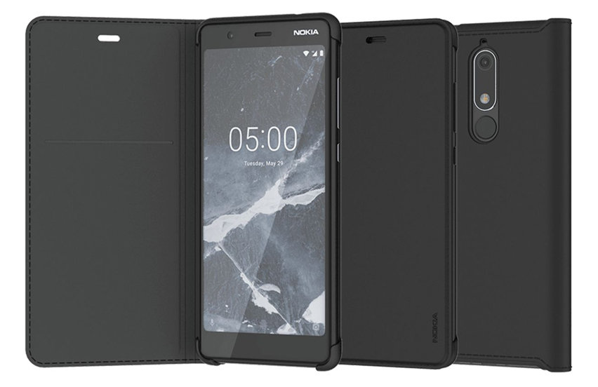 Official Nokia 3.1 Slim Flip Wallet Case - Black