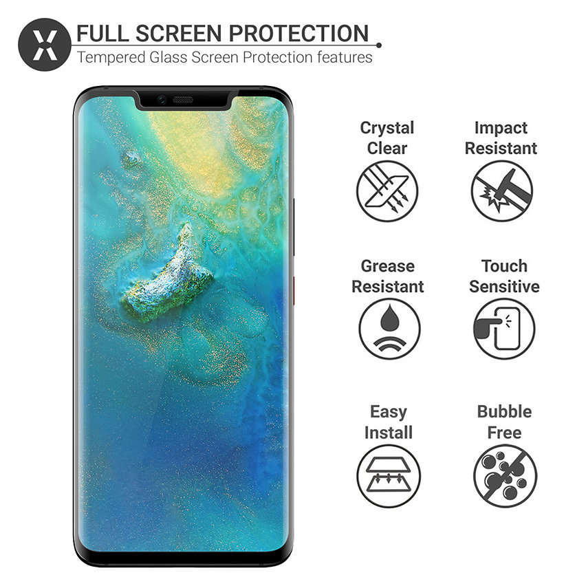 Olixar Huawei Mate 20 Pro Full Cover Tempered Glass Screen Protector
