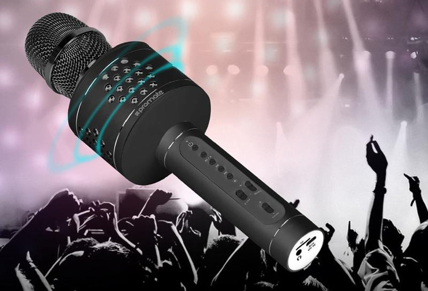 Promate Wireless Karaoke Microphone with BuiltIn Speaker Black