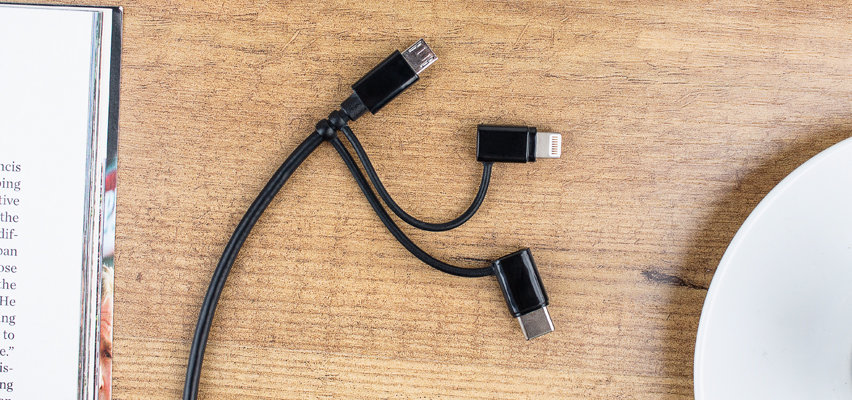 3-in-1 Goji Charging Cable Type-C Lightning & Micro USB Black