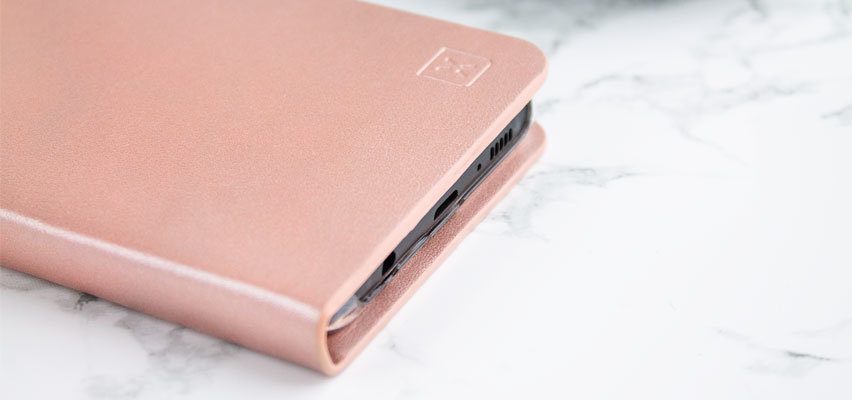 Olixar Leather-Style Galaxy S10 Wallet Stand Case - Rose Gold