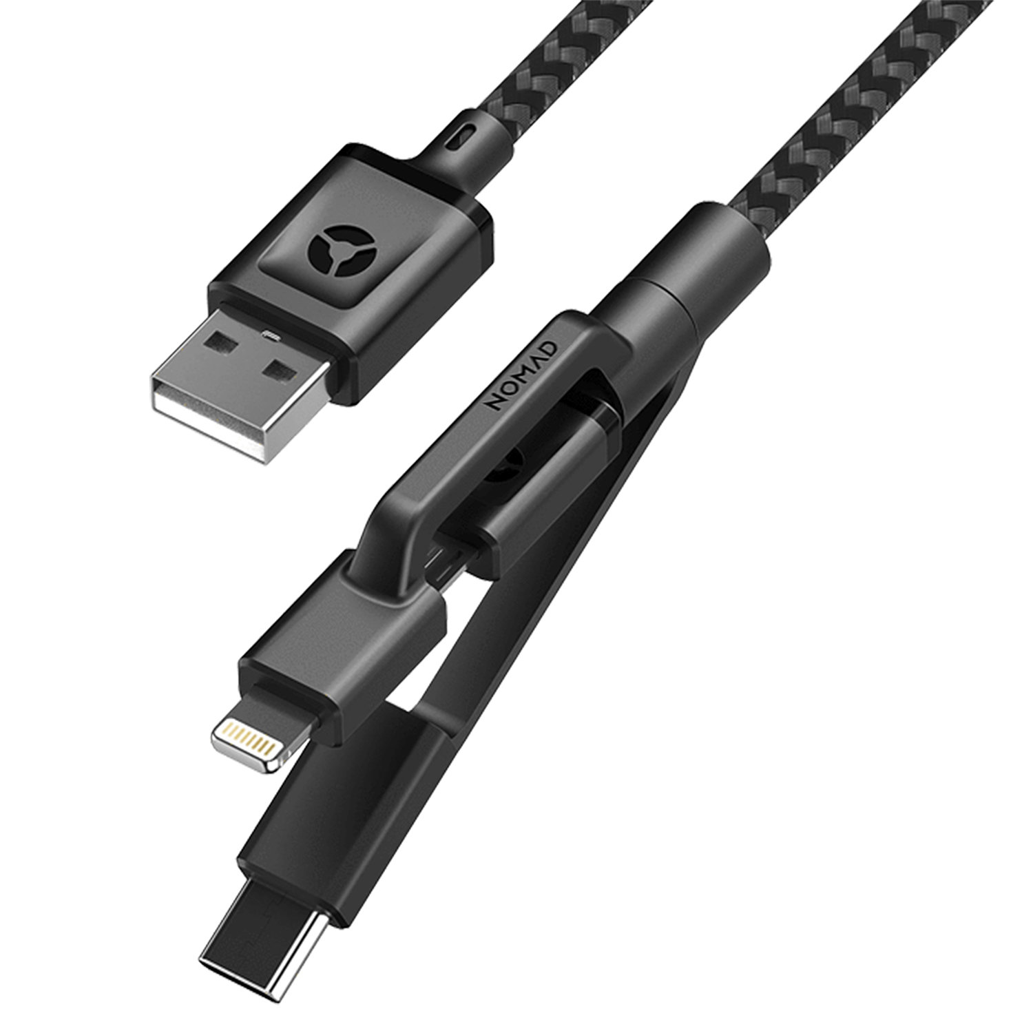 Nomad Universal Nylon Cable USB-C Micro USB and Lighting - 0.3M