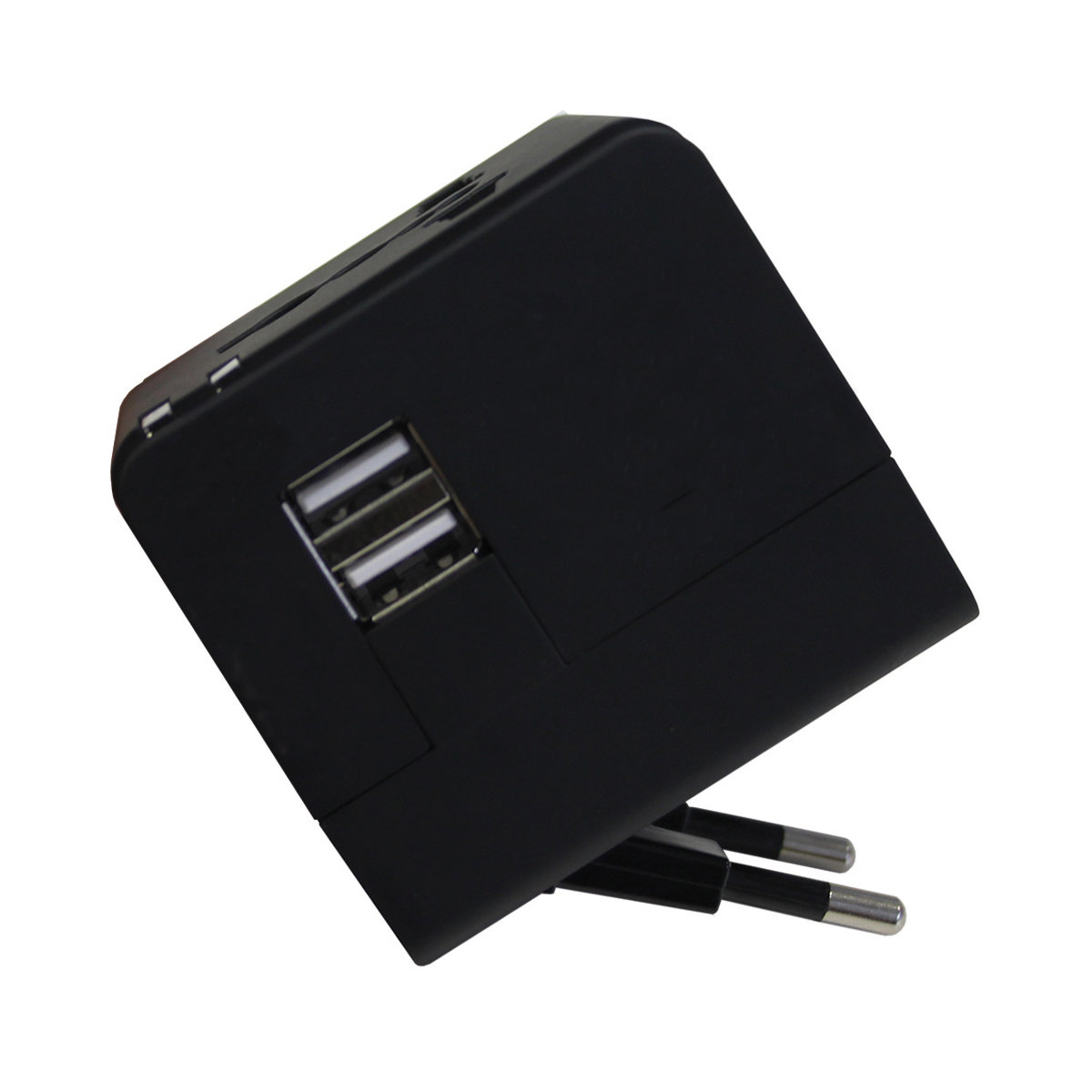 Jivo World Travel Plug W/Dual USB Black