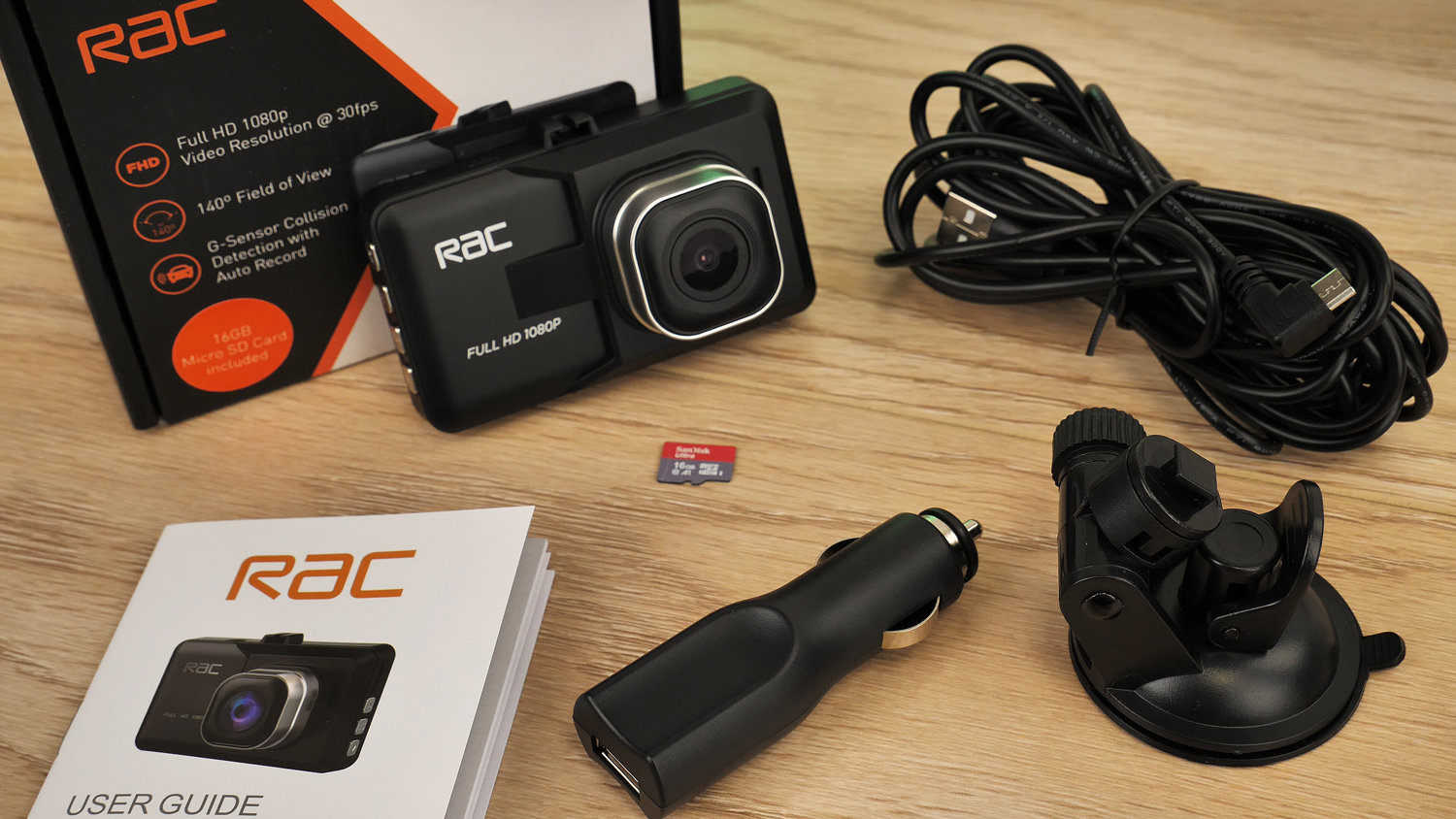 RAC R3000 Premium 1080p HD Dash Cam - Black