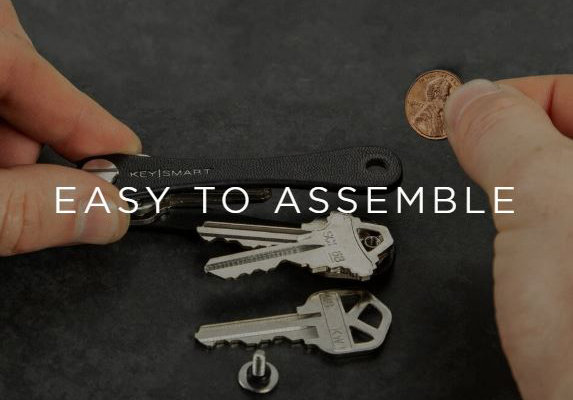 KeySmart Compact 8 Keys Multi-Accessory Leather Key Holder - Black