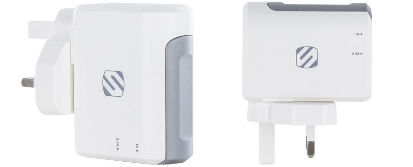 Scosche StrikeBase Dual Port USB Wall Charger - UK Mains