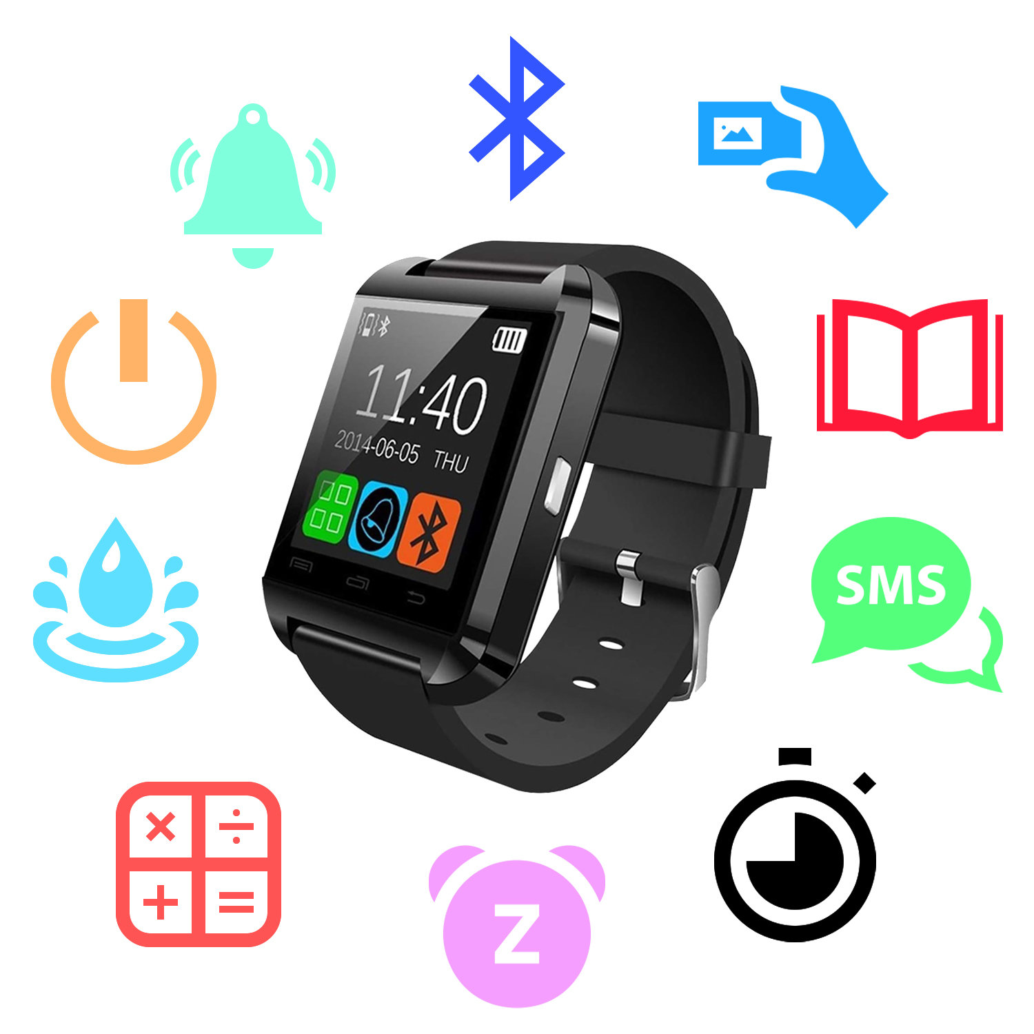 iN-TECH Active Fitness Multi-Function Smartwatch - Black