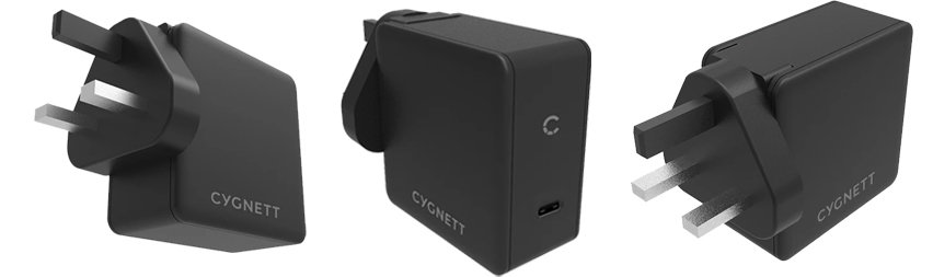 Cygnett Flow+ USB-C PD Wall Charger 60W - UK Plug - Black