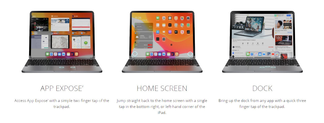 Brydge Pro+ iPad Pro 11-inch TrackPad Fold Keyboard - Space Grey
