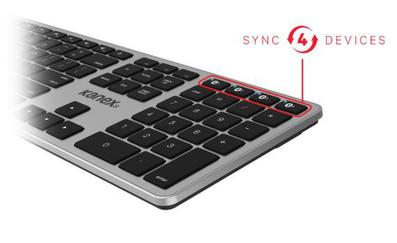 Kanex Multi-Sync Wireless Full Size Mac Keyboard  - Grey / Black