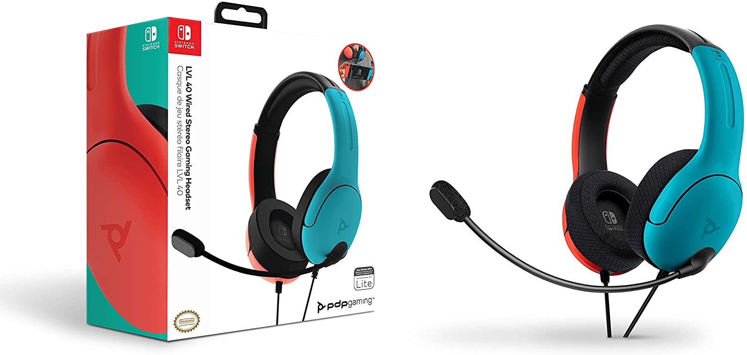 LVL40 Wired Stereo Gaming Headset - Blue/Red