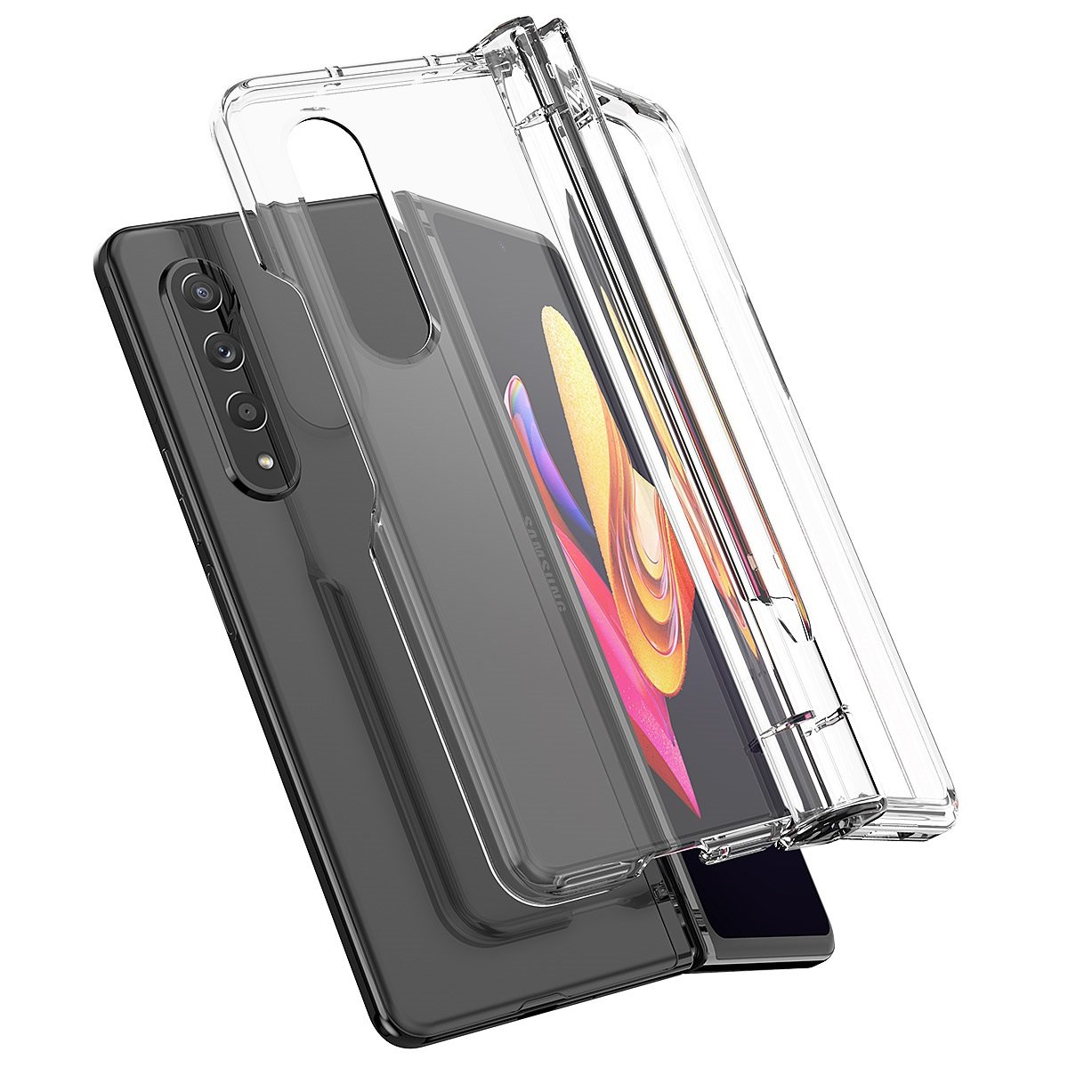 Plating Clear Phone Case Compatible Samsung Galaxy Z Fold 5 With