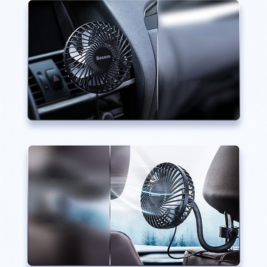 Baseus Car Headrest Mounted Fan for Back Seat Passengers