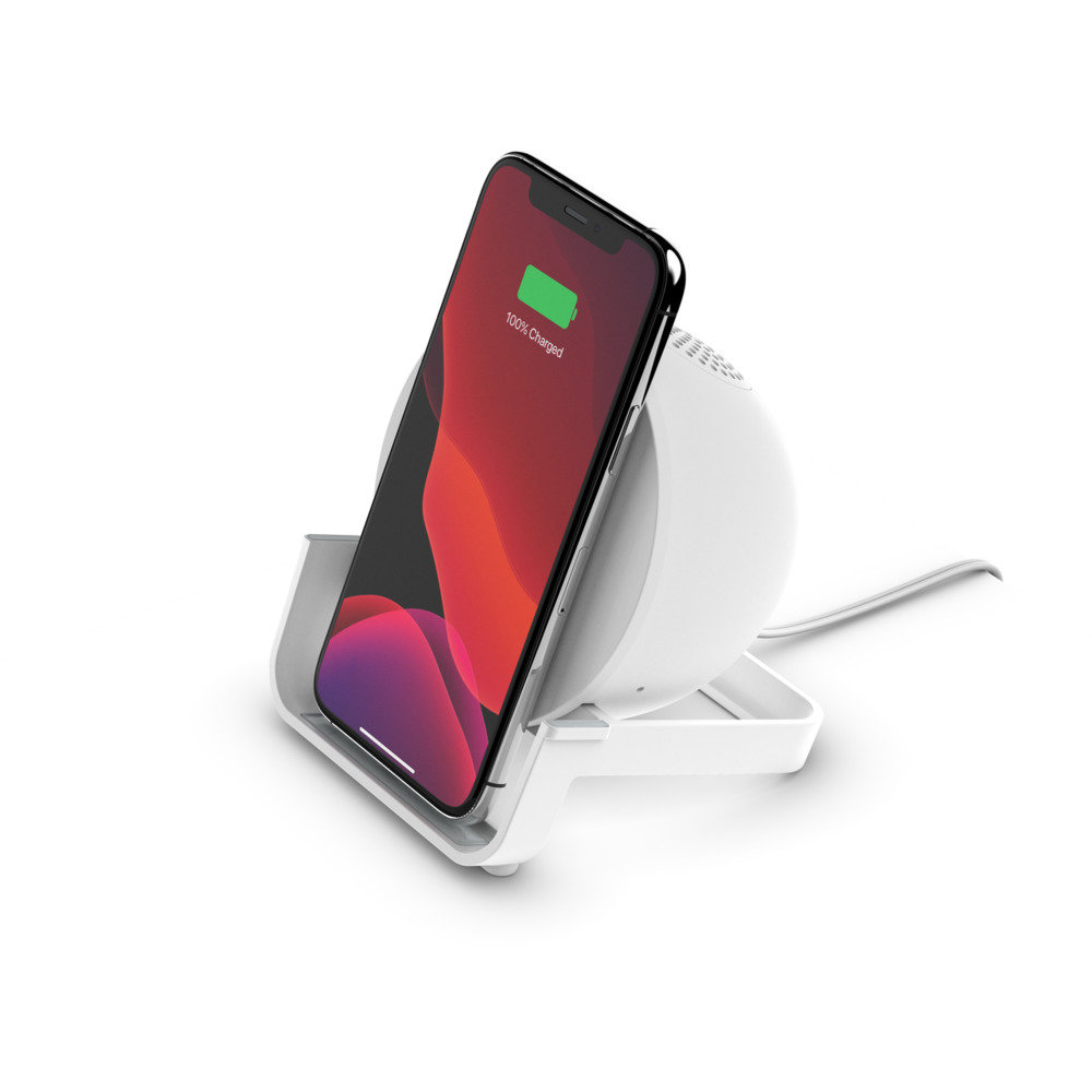 belkin wireless charger stand and speaker portrait orientation