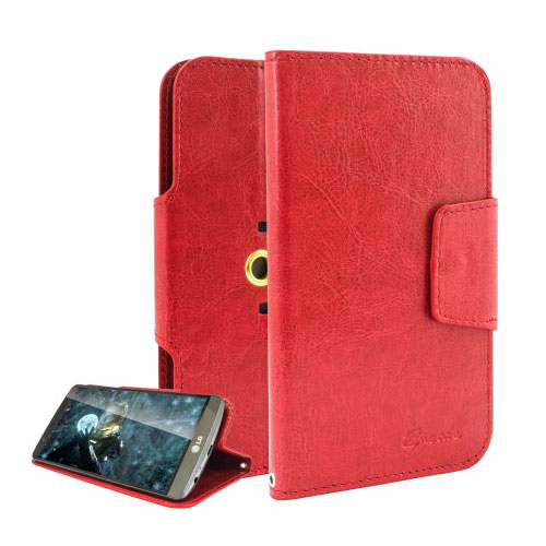 Olixar Rotating 5.5 Inch Leather-Style Universal Phone Case - Red