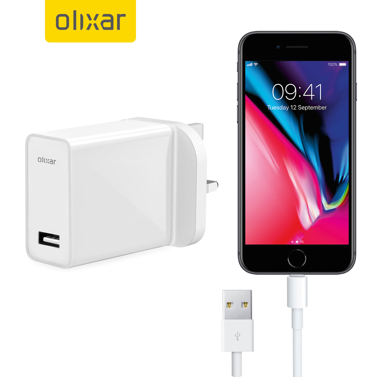 Olixar High Power iPhone 8 / 8 Plus Wall Charger & 1m Cable