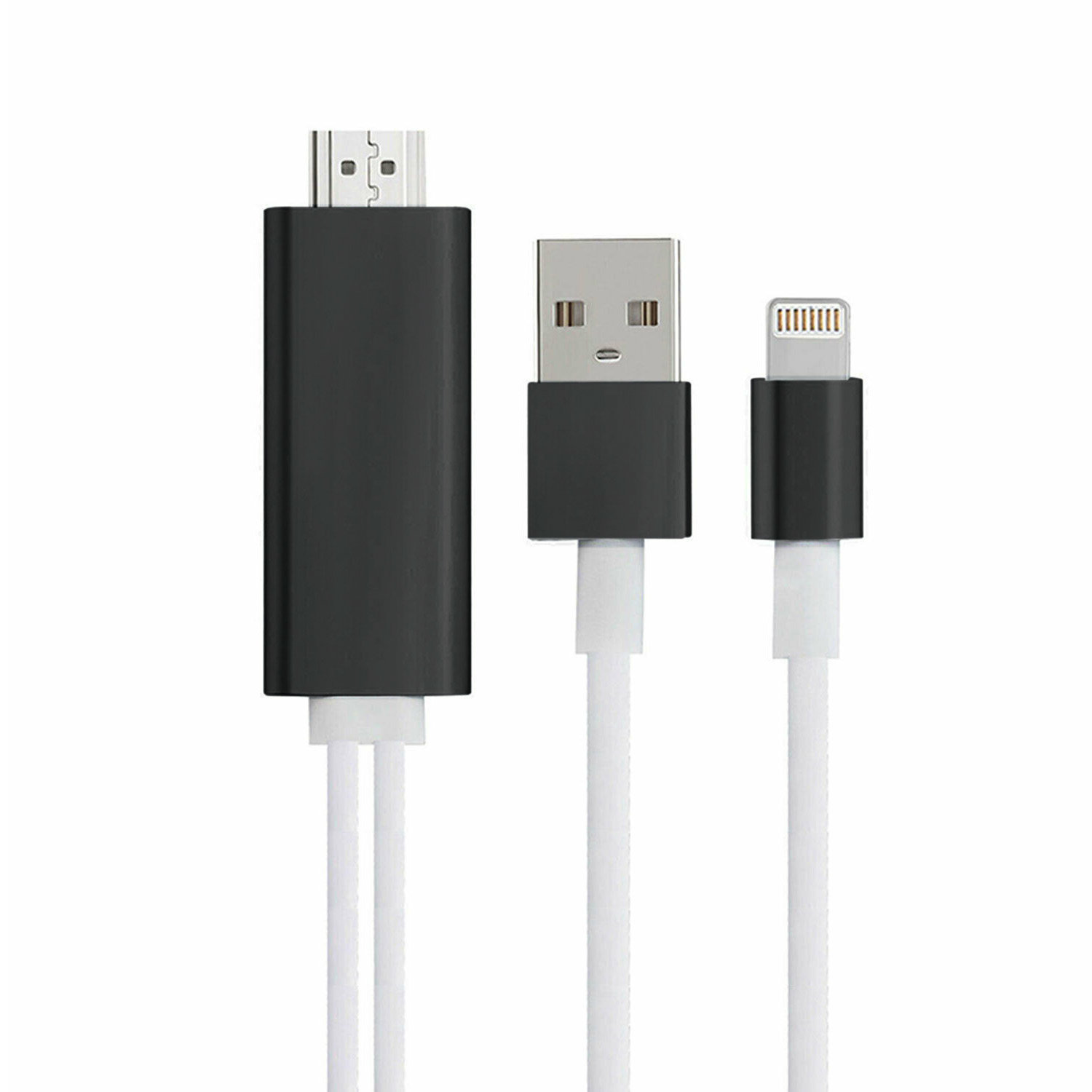 Aquarius 1080p PD HDMI Adapter with USB-A and Lightning Cables - For iPhone and iPads
