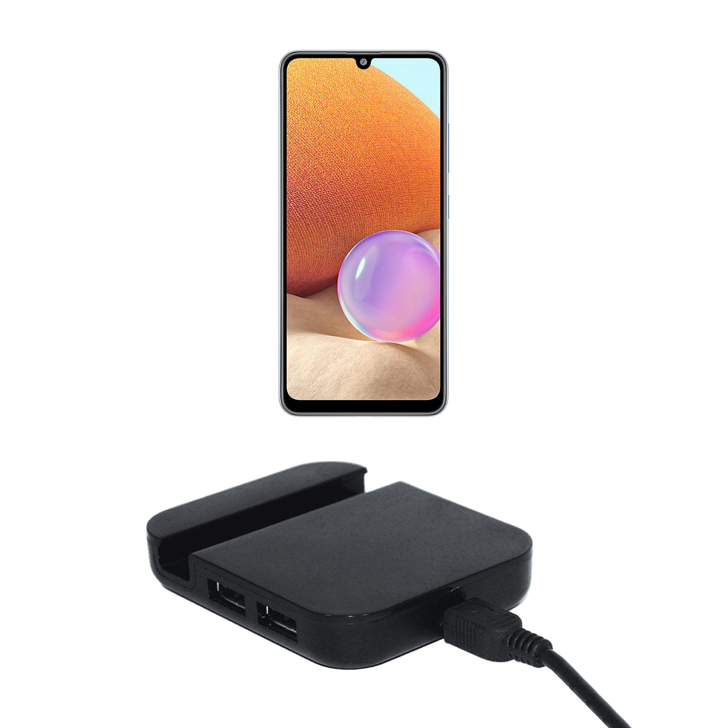 Aquarius 4-Port USB 2.0 Black Hub and Phone Stand - Samsung Galaxy A32