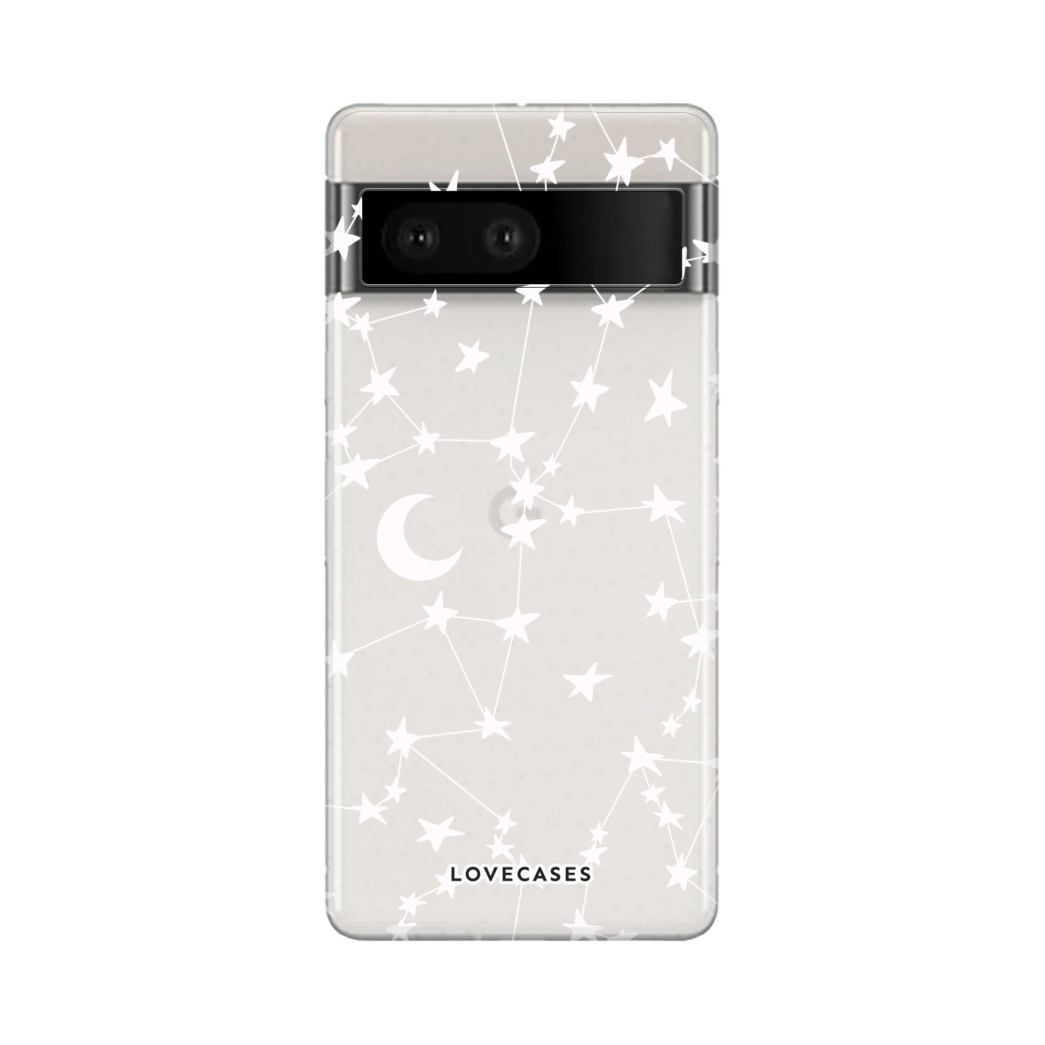LoveCases White Stars and Moon Gel Case - For Google Pixel 7