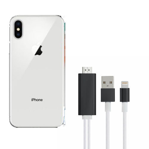 Aquarius 1080p PD HDMI Adapter with USB-A and Lightning Cables - For iPhone X