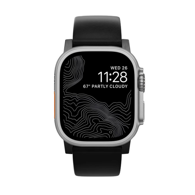 Nomad Black Modern Leather Strap - For Apple Watch Ultra 2