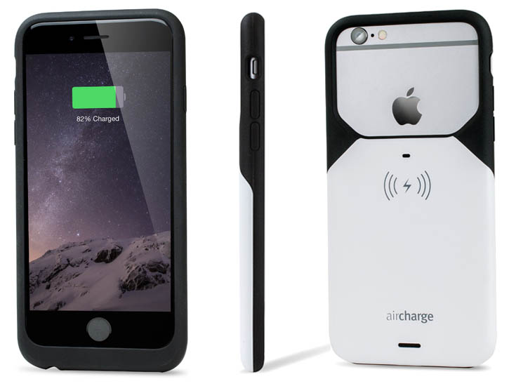 aircharge Qi iPhone 6 Wireless Charging Case - Black / Silver