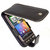 HTC Desire Alu Ledertasche Flip Design in schwarz 2