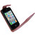 iPhone 4 Ledertasche im Flip Design in Pink 2