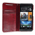 Zenus Prestige HTC One Lettering Diary Series - Wine Red 2