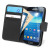Galaxy S4 Mini Kunstledertasche Style Wallet in Schwarz 10