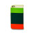iPhone 5C Leather Style Stripe Wallet Stand Case - Green / Orange 2