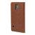 Adarga Leather-Style Wallet Case for Samsung Galaxy S5 - Brown 2