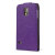 Adarga Leather Style Galaxy S5 Wallet Flip Case - Purple 4