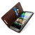 Adarga Leather-Style Wallet Stand HTC One M8 Case - Brown 8
