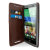 Adarga Leather-Style Wallet Stand HTC One M8 Case - Brown 11