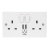 Power Socket with USB Charging Wall Plate - White 10