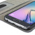 Housse Portefeuille Samsung Galaxy S6 Olixar Bi-matière – Bleue Chinée 15