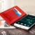 Olixar LG V10 Kunstledertasche Wallet Stand Case in Rot 4