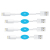 Olixar Multi-length Lightning Charge & Sync Cables - 4 Pack - White 3