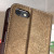 Housse iPhone 7 Hansmare Portefeuille en cuir – Brun dorée 9