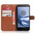 Olixar Leather-Style Motorola Moto Z Wallet Stand Case - Brown 2
