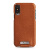 Vaja Top Flip iPhone X Premium Leather Flip Case - Tan 2