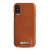 Vaja Top Flip iPhone XS Premium Leather Flip Case - Tan 2