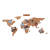 Luckies Self Adhesive Corkboard World Map With Pins & Corks - Brown 3